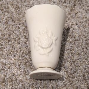 Lenox Cream Vase with Intricate Floral Pattern